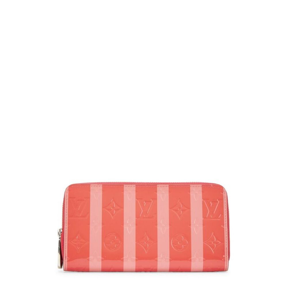 Louis Vuitton Pink Monogram Vernis Poppy Rayures Zippy (Authentic Pre-Loved)